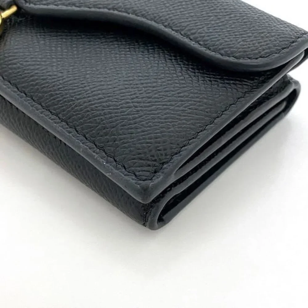 Christian Dior Trifold Wallet Black Saddle